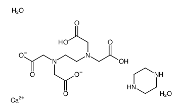 calcium,2-[2-[bis(carboxylatomethyl)amino]ethyl-(carboxylatomethyl)amino]acetate,hydron,piperazine,dihydrate Structure