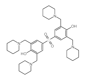 4-[4-hydroxy-3,5-bis(1-piperidylmethyl)phenyl]sulfonyl-2,6-bis(1-piperidylmethyl)phenol Structure