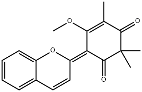 (6E)-6-(2H-1-Benzopyran-2-ylidene)-5-methoxy-2,2,4-trimethyl-4-cyclohexene-1,3-dione结构式