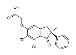 (S)-[(6,7-dichloro-2,3-dihydro-2-methyl-1-oxo-2-phenyl-1H-inden-5-yl)oxy]acetic acid structure