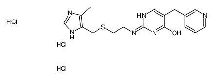 2-[2-[(5-methyl-1H-imidazol-4-yl)methylsulfanyl]ethylamino]-5-(pyridin-3-ylmethyl)-1H-pyrimidin-6-one,trihydrochloride结构式