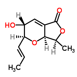 5H-Furo[3,4-b]pyran-5-one, 2,3,7,7a-tetrahydro-3-hydroxy-7-methyl-2-(1E)-1-propenyl-, (2S,3R,7S,7aS)- (9CI) Structure