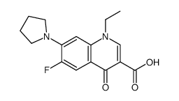 1-ethyl-6-fluoro-1,4-dihydro-4-oxo-7-(1H-pyrrolidin-1-yl)quinoline-3-carboxylic acid结构式