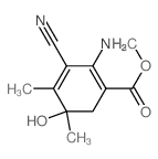 methyl 2-amino-3-cyano-5-hydroxy-4,5-dimethyl-cyclohexa-1,3-diene-1-carboxylate structure