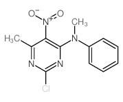 2-chloro-N,6-dimethyl-5-nitro-N-phenyl-pyrimidin-4-amine结构式