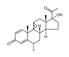 6α-methyl-9,11β-epoxy-17α-hydroxy-pregna-1,4-diene-3,20-dione结构式