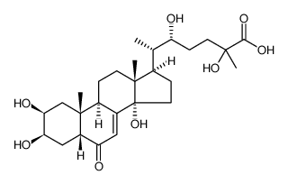 (22R)-2β,3β,14,22,25-Pentahydroxy-6-oxo-5β-cholest-7-en-26-oic acid Structure