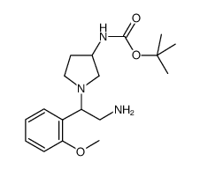 3-N-Boc-氨基-1-[2-氨基-1-(2-甲氧基-苯基)-乙基]-吡咯烷结构式