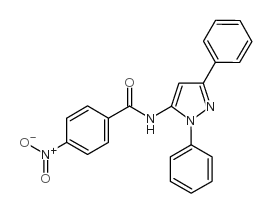 N-(1,3-二苯基-1H-吡唑-5-基)-4-硝基苯甲酰胺结构式