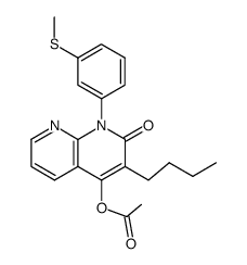 1-<3-(methylthio)phenyl>-3-n-butyl-4-acetoxy-1,8-naphthyridin-2(1H)-one Structure