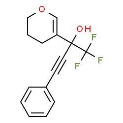 2-(3,4-DIHYDRO-2H-PYRAN-5-YL)-1,1,1-TRIFLUORO-4-PHENYLBUT-3-YN-2-OL结构式