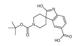 1'-(叔丁氧基羰基)-2-氧代螺[二氢吲哚-3,4'-哌啶]-5-羧酸结构式