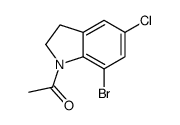 1-(7-bromo-5-chloro-2,3-dihydroindol-1-yl)ethanone结构式