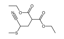 (2-cyano-2-methylsulfanyl-ethyl)-malonic acid diethyl ester Structure