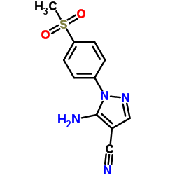 5-氨基-1-(4-(甲基磺酰基)苯基)-1H-吡唑-4-甲腈结构式
