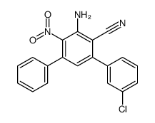 2-amino-6-(3-chlorophenyl)-3-nitro-4-phenylbenzonitrile Structure
