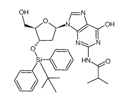 2-N-isobutyryl-3'-O-tert-butyldiphenylsilyl-2'-deoxyguanosine Structure