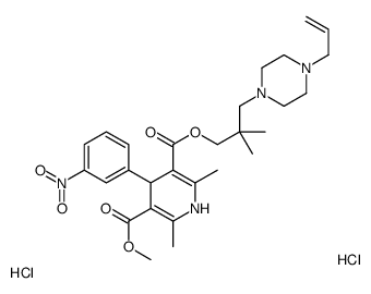 5-O-[2,2-dimethyl-3-(4-prop-2-enylpiperazin-1-yl)propyl] 3-O-methyl 2,6-dimethyl-4-(3-nitrophenyl)-1,4-dihydropyridine-3,5-dicarboxylate,dihydrochloride Structure