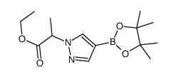 2-(4-(4,4,5,5-四甲基-1,3,2-二氧硼杂环戊烷-2-基)-1H-吡唑-1-基)丙酸乙酯结构式