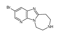 3-溴-7,8,9,10-四氢-6H-吡啶并[3,2:4,5]咪唑并[1,2-d][1,4]二氮杂卓结构式