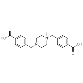1,4-双(4-羧基苄基)-1-甲基哌嗪-1-鎓(伊马替尼杂质)结构式