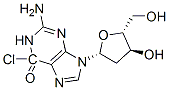 6-氯-9-(2-脱氧-BETA-L-赤式-呋喃戊糖基)-9H-嘌呤-2-胺结构式