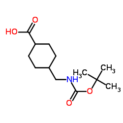 4-(叔丁氧羰氨甲基)环己甲酸结构式