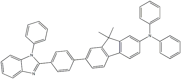 9,9-二甲基-N,N-二苯基-7-(4-(1-苯基-1H-苯并[d]咪唑-2-基)苯基)-9H-芴-2-胺结构式
