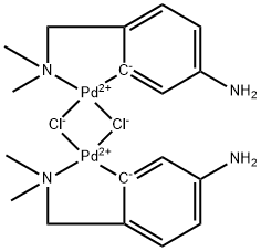 Palladium, bis[5-amino-2-[(dimethylamino-κN)methyl]phenyl-κC]di-μ-chlorodi- Structure