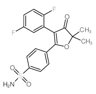 4-[3-(2,5-二氟苯基)-4,5-二氢-5,5-二甲基-4-氧代-2-呋喃]-苯磺胺结构式