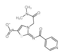 4-Pyridinecarboxamide,N-[3-[2-(dimethylamino)-2-oxoethyl]-5-nitro-2(3H)-thiazolylidene]-结构式
