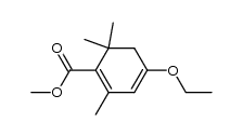 2,6,6-trimethyl-4-ethoxy-1,3-cyclohexadien-1-carboxylic acid methyl ester结构式