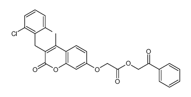 phenacyl 2-[3-[(2,6-dichlorophenyl)methyl]-4-methyl-2-oxochromen-7-yl]oxyacetate Structure