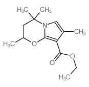 ethyl 2,2,4,8-tetramethyl-5-oxa-1-azabicyclo[4.3.0]nona-6,8-diene-7-carboxylate structure