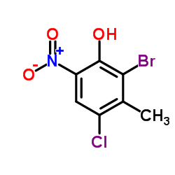2-Bromo-4-chloro-3-Methyl-6-nitro-phenol Structure