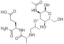 N-乙酰基胞壁酰-D-丙氨酰-D-异谷氨酰胺结构式
