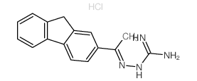 Hydrazinecarboximidamide, 2-[1-(9H-fluoren-2-yl)ethylidene]-, hydrochloride (1:1) Structure