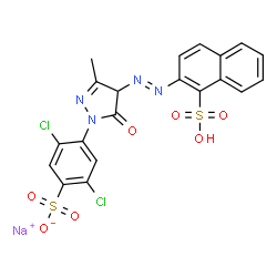 2-[[1-(2,5-dichloro-4-sulphophenyl)-4,5-dihydro-3-methyl-5-oxo-1H-pyrazol-4-yl]azo]naphthalene-1-sulphonic acid, sodium salt结构式