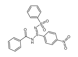 N-(S-(4-nitrophenyl)-N-(phenylsulfonyl)sulfinimidoyl)benzamide结构式