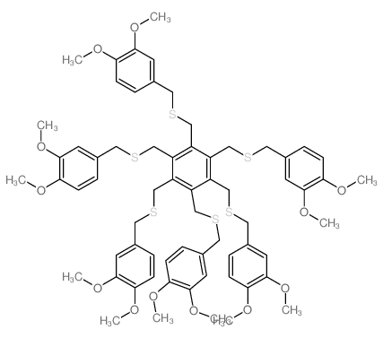 1,2,3,4,5,6-hexakis[(3,4-dimethoxyphenyl)methylsulfanylmethyl]benzene Structure