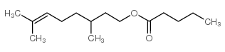 戊酸-3,7-二甲基-6-辛烯基酯结构式