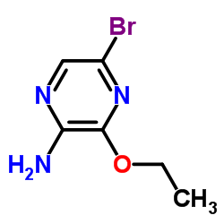 2-氨基-5-溴-3-乙氧基吡嗪结构式