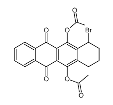 1-bromo-6,11-dioxo-1,2,3,4,6,11-hexahydrotetracene-5,12-diyl diacetate结构式
