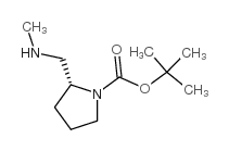 (2R)-2-[(甲基氨基)甲基]-1-吡咯烷羧酸叔丁酯结构式