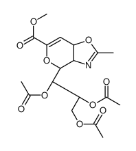 methyl (3aR,4R,7aR)-2-methyl-4-(1S,2R,3-triacetoxypropyl)-3a,7a-dihydro-4H-pyrano[3,4-d]oxazole-6-carboxylate结构式