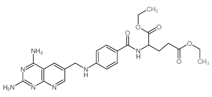 L-Glutamic acid, N-[4-[[ (2,4-diaminopyrido[2, 3-d]pyrimidin-6-yl)methyl]amino]benzoyl]-, diethyl ester结构式