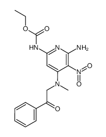 ethyl 6-amino-4-[N-methyl-N-(2-oxo-2-phenylethyl)amino]-5-nitro-2-pyridinecarbamate Structure
