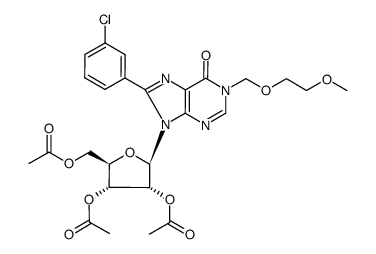 2',3',5'-tri-O-acetyl-8-(3-chlorophenyl)-1-[(2-methoxyethoxy)methyl]inosine Structure