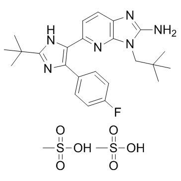 5-[2-(叔丁基)-4-(4-氟苯基)-1H-咪唑-5-基]-3-(2,2-二甲基丙基)-3H-咪唑并[4,5-B]吡啶-2-胺甲磺酸盐图片