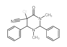5-chloro-1,3-dimethyl-4-oxo-2,6-diphenyl-1,3-diazinane-5-carbonitrile Structure